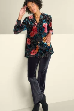 Soft Surroundings Pants|Gianna Velvet Bootcut Pants Black