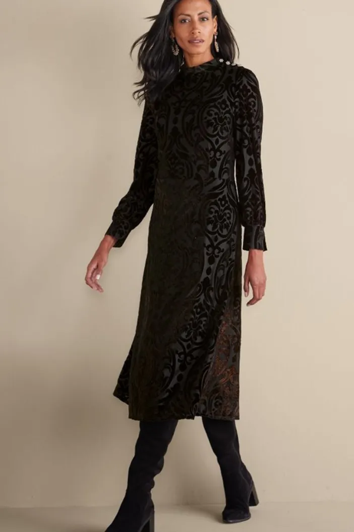 Soft Surroundings Dresses|Hadley Velvet Dress BlackAbstract