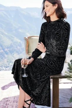 Soft Surroundings Dresses|Hadley Velvet Dress BlackAbstract