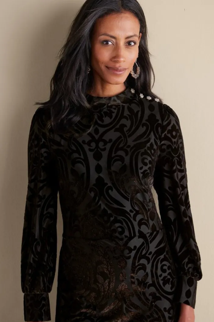 Soft Surroundings Dresses|Hadley Velvet Dress BlackAbstract