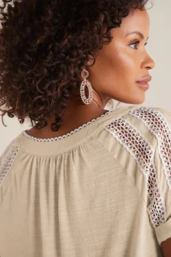Soft Surroundings Tops|Halle Short Sleeve Top LightTaupe