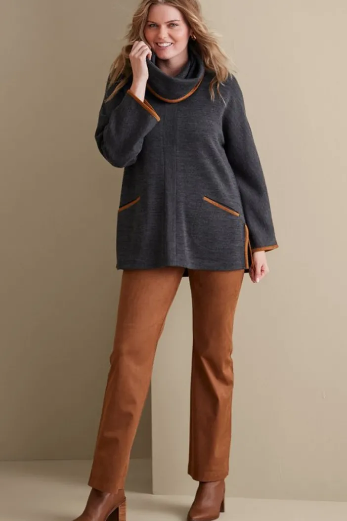 Soft Surroundings Tops|Hanna Convertible Tunic CharcoalHeather