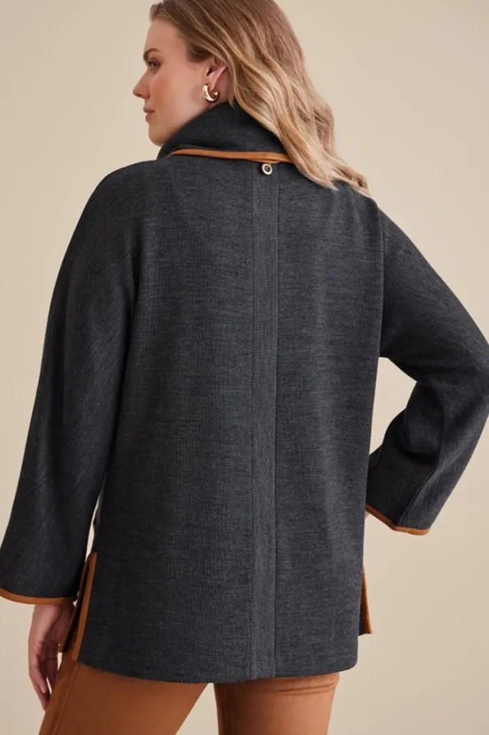 Soft Surroundings Tops|Hanna Convertible Tunic CharcoalHeather