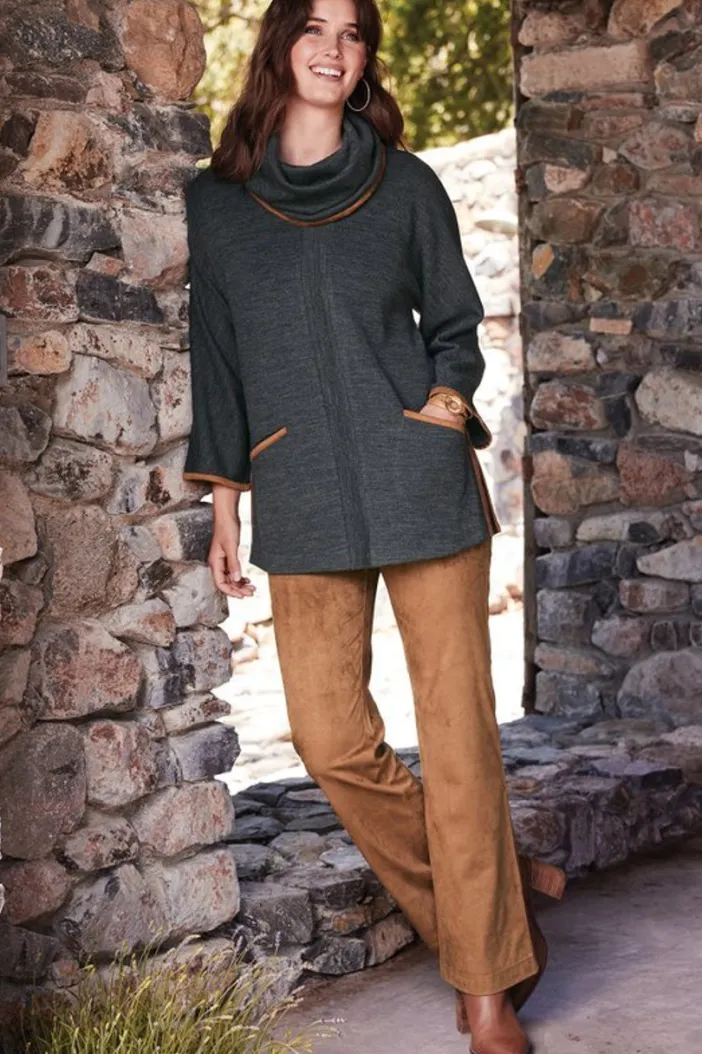 Soft Surroundings Tops|Hanna Convertible Tunic CharcoalHeather