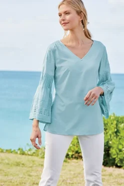 Soft Surroundings Tops|Heloise Eyelet Sleeve Tunic