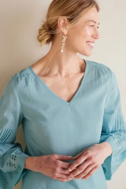 Soft Surroundings Tops|Heloise Eyelet Sleeve Tunic