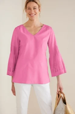 Soft Surroundings Tops|Heloise Eyelet Sleeve Tunic