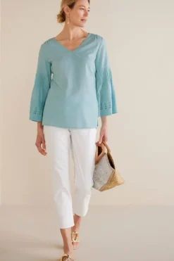 Soft Surroundings Tops|Heloise Eyelet Sleeve Tunic