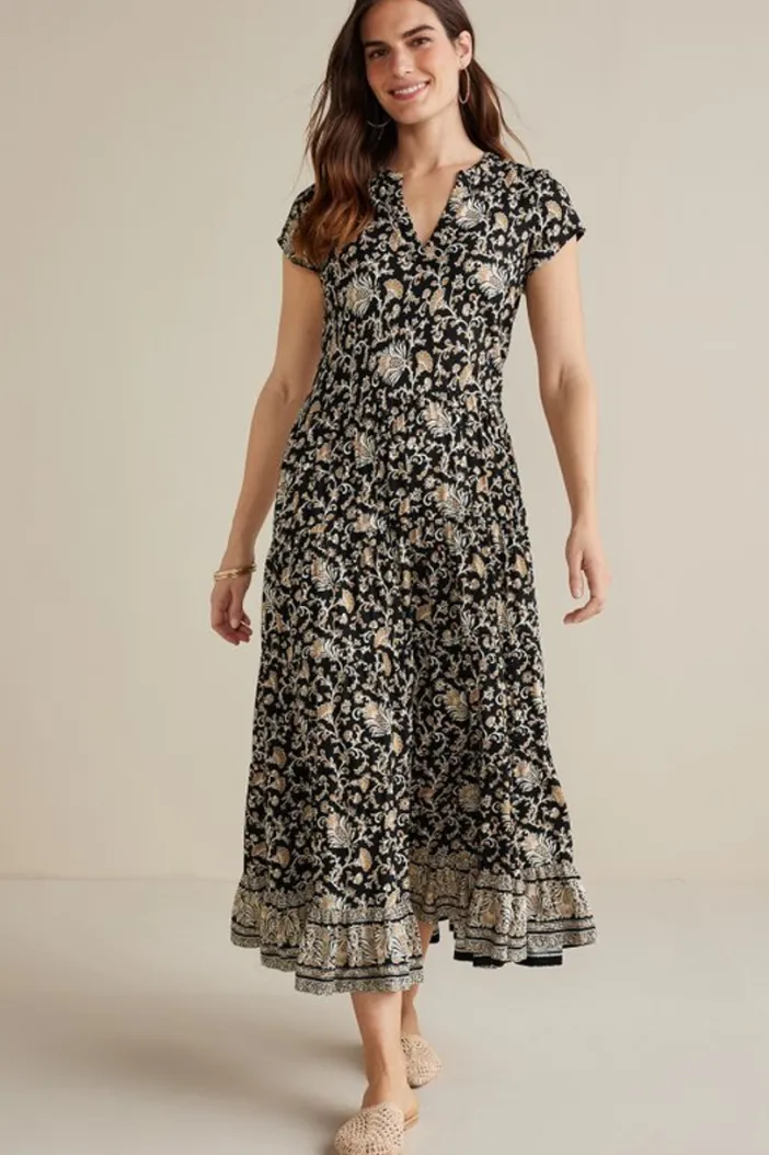 Soft Surroundings Dresses|Hollis Midi Dress LisbonFloralNeutral