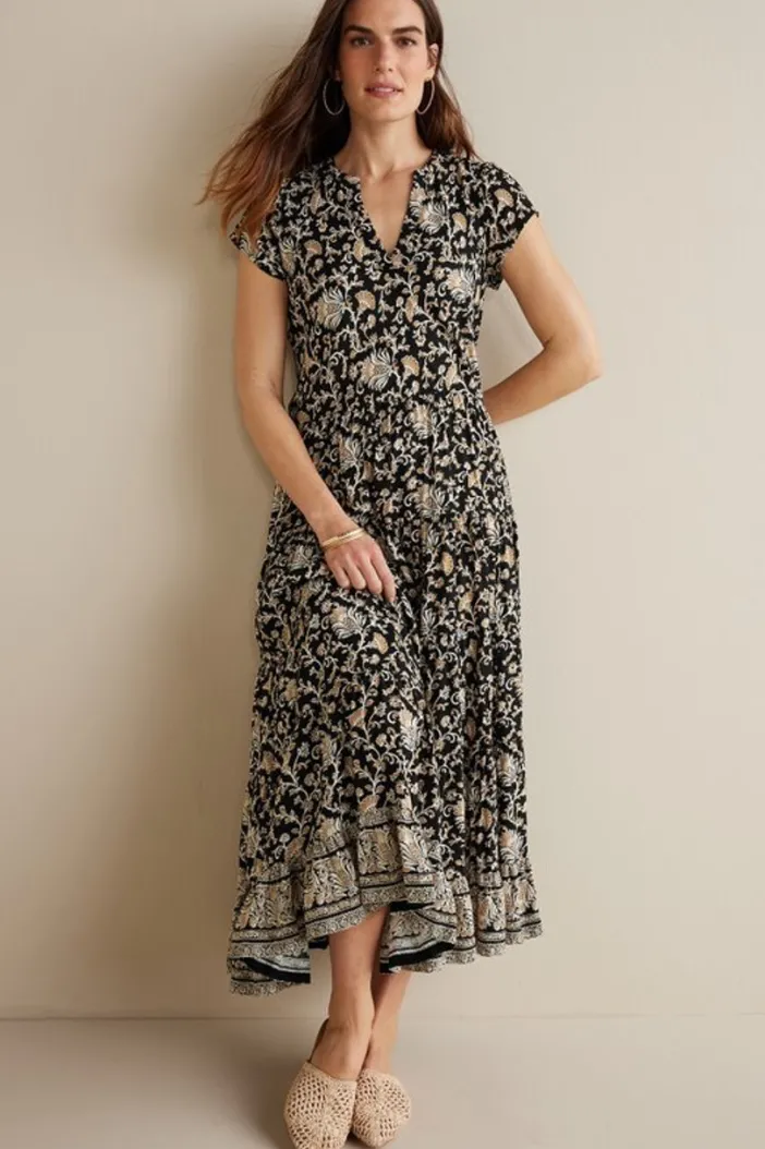 Soft Surroundings Dresses|Hollis Midi Dress LisbonFloralNeutral