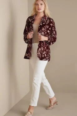 Soft Surroundings Tops|Icon Silk Velvet Poets Tunic Shirt