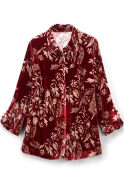 Soft Surroundings Tops|Icon Silk Velvet Poets Tunic Shirt