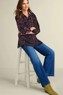 Soft Surroundings Tops|Icon Silk Velvet Poets Tunic Shirt