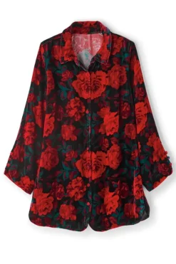 Soft Surroundings Tops|Icon Silk Velvet Poets Tunic Shirt
