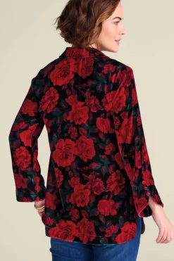 Soft Surroundings Tops|Icon Silk Velvet Poets Tunic Shirt