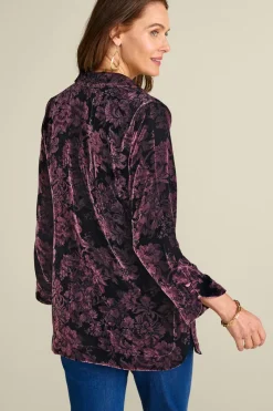 Soft Surroundings Tops|Icon Silk Velvet Poets Tunic Shirt