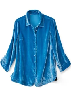 Soft Surroundings Tops|Icon Silk Velvet Poets Tunic Shirt