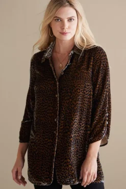 Soft Surroundings Tops|Icon Silk Velvet Poets Tunic Shirt