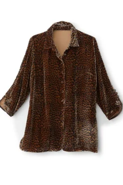 Soft Surroundings Tops|Icon Silk Velvet Poets Tunic Shirt