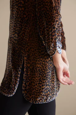Soft Surroundings Tops|Icon Silk Velvet Poets Tunic Shirt
