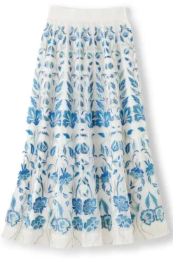 Soft Surroundings Skirts|Imani Maxi Skirt BlueDreamEmbroidery