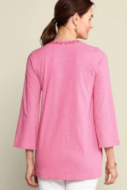 Soft Surroundings Tops|Tunics & Leggings|Ingrid Embroidered Tunic AzaleaPink