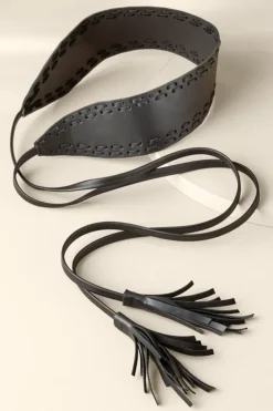 Soft Surroundings Belts|Irena Whipstitch Belt Black