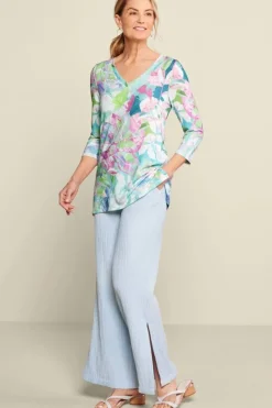 Soft Surroundings Tops|Tunics & Leggings|Iris 3/4 Sleeve Tunic TropicalMulti