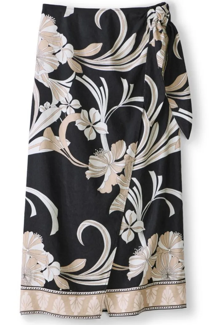 Soft Surroundings Skirts|Isla Stretch Linen Midi Skirt GoldenBotanicals