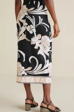 Soft Surroundings Skirts|Isla Stretch Linen Midi Skirt GoldenBotanicals