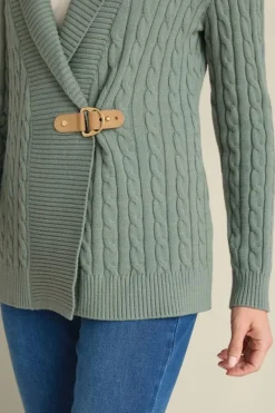 Soft Surroundings Tops|Sweaters & Cardigans|Ivey Cable Knit Cardigan AgaveGreen