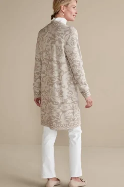Soft Surroundings Tops|Sweaters & Cardigans|Ivy Shimmer Long Cardigan NeutralFloral
