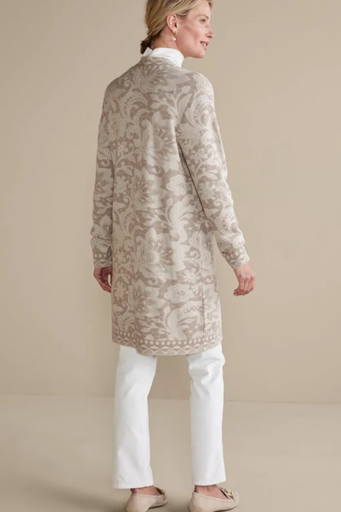 Soft Surroundings Tops|Sweaters & Cardigans|Ivy Shimmer Long Cardigan NeutralFloral