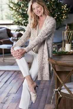 Soft Surroundings Tops|Sweaters & Cardigans|Ivy Shimmer Long Cardigan NeutralFloral