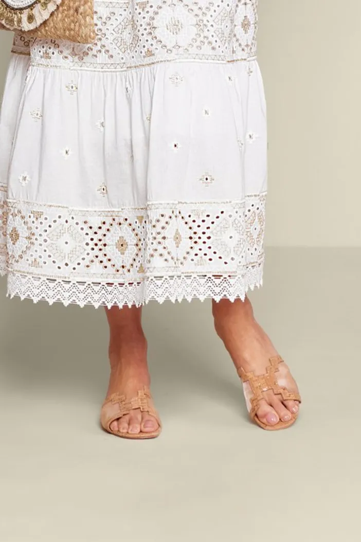 Soft Surroundings Shoes|J. Renee Amorra Mesh Slide Cork/Gold