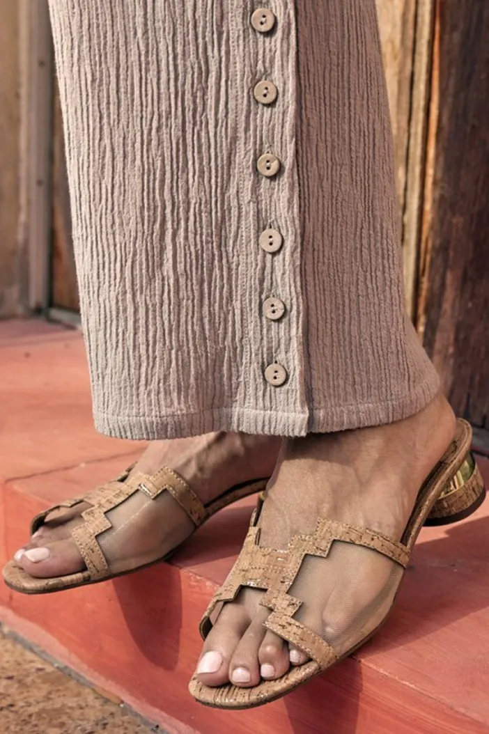 Soft Surroundings Shoes|J. Renee Amorra Mesh Slide Cork/Gold