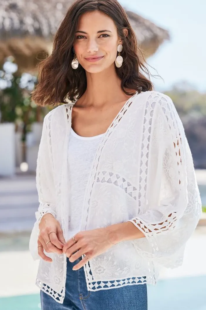 Soft Surroundings Toppers|Scarves & Wraps|Jasmine Lace Wrap Alabaster