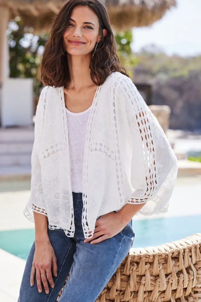 Soft Surroundings Toppers|Scarves & Wraps|Jasmine Lace Wrap Alabaster