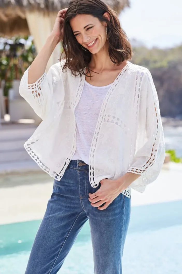 Soft Surroundings Toppers|Scarves & Wraps|Jasmine Lace Wrap Alabaster