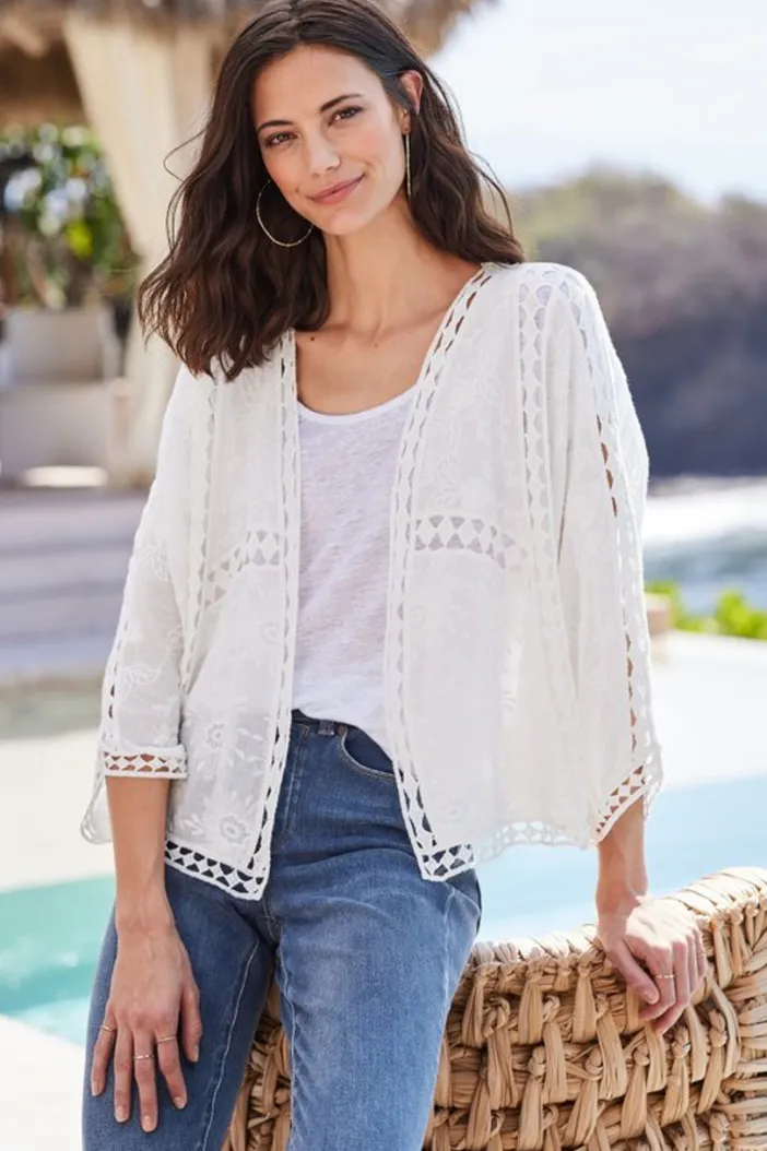 Soft Surroundings Toppers|Scarves & Wraps|Jasmine Lace Wrap Alabaster