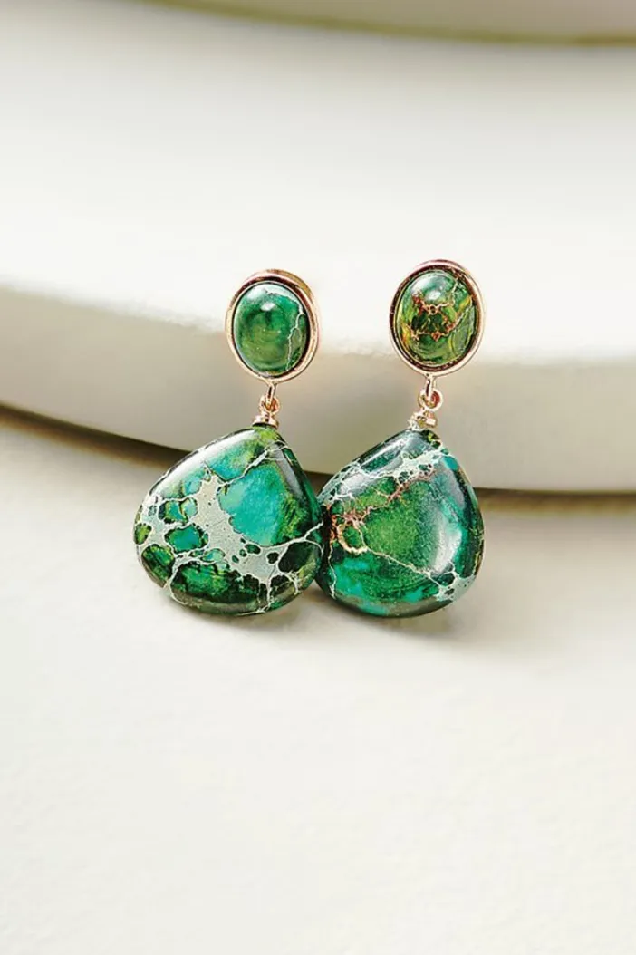 Soft Surroundings Jewelry|Earrings|Jayda Drop Earrings Green