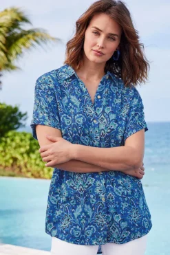 Soft Surroundings Tops|Je Veux Gauze Top