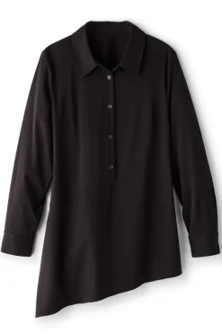 Soft Surroundings Tops|Jeanne Asymmetrical Tunic Black