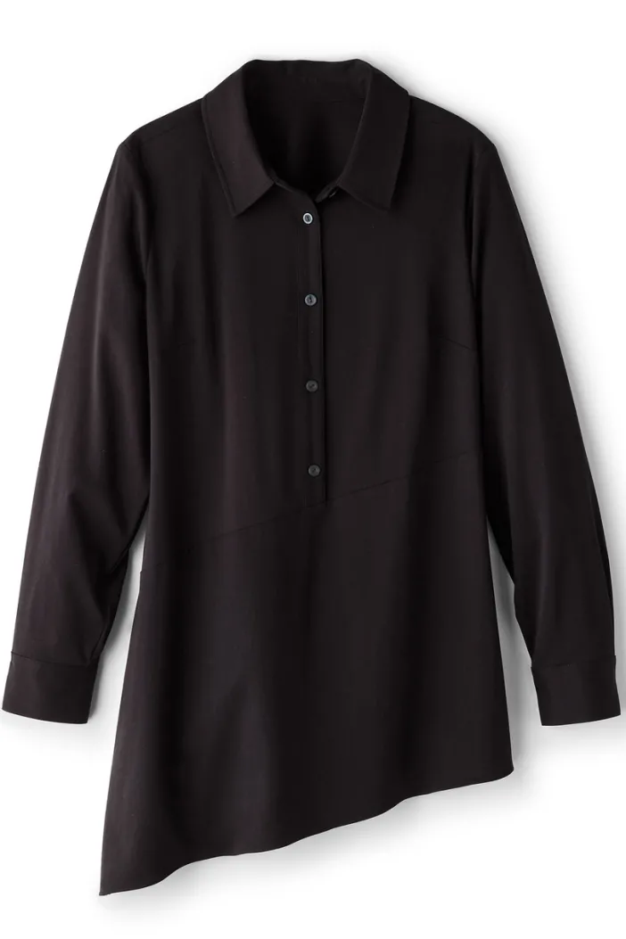 Soft Surroundings Tops|Jeanne Asymmetrical Tunic Black