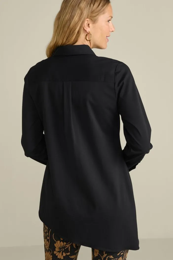 Soft Surroundings Tops|Jeanne Asymmetrical Tunic Black