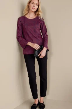 Soft Surroundings Tops|Jeri Jacquard Top MultiFloral