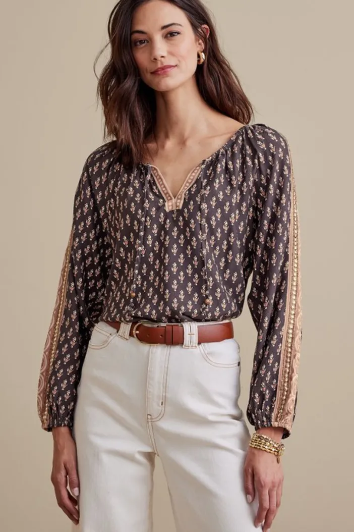Soft Surroundings Tops|Jolene Blouse NeutralGeo