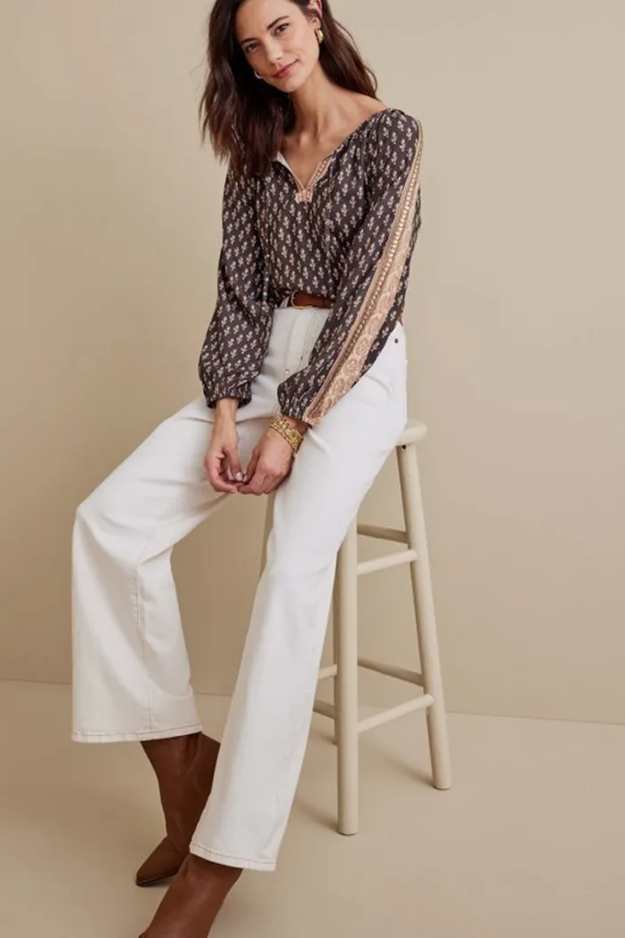 Soft Surroundings Tops|Jolene Blouse NeutralGeo