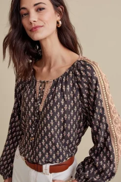 Soft Surroundings Tops|Jolene Blouse NeutralGeo