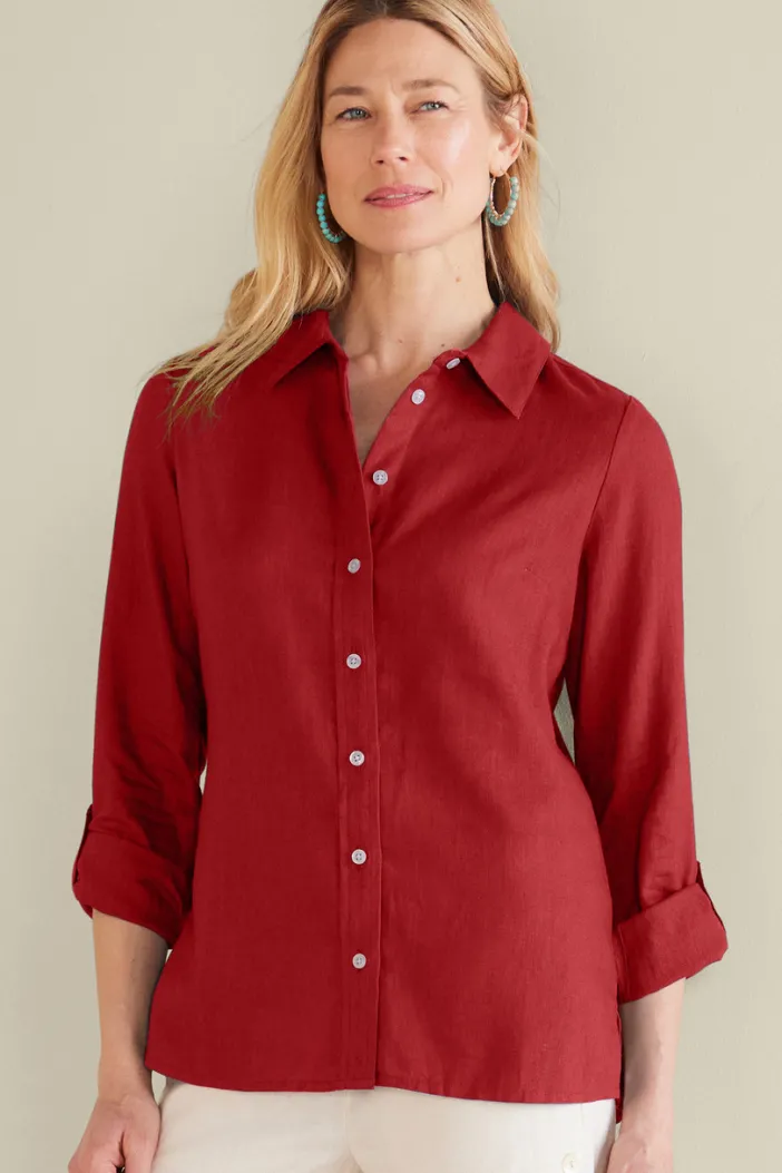 Soft Surroundings Tops|Jordan Linen Blend Shirt